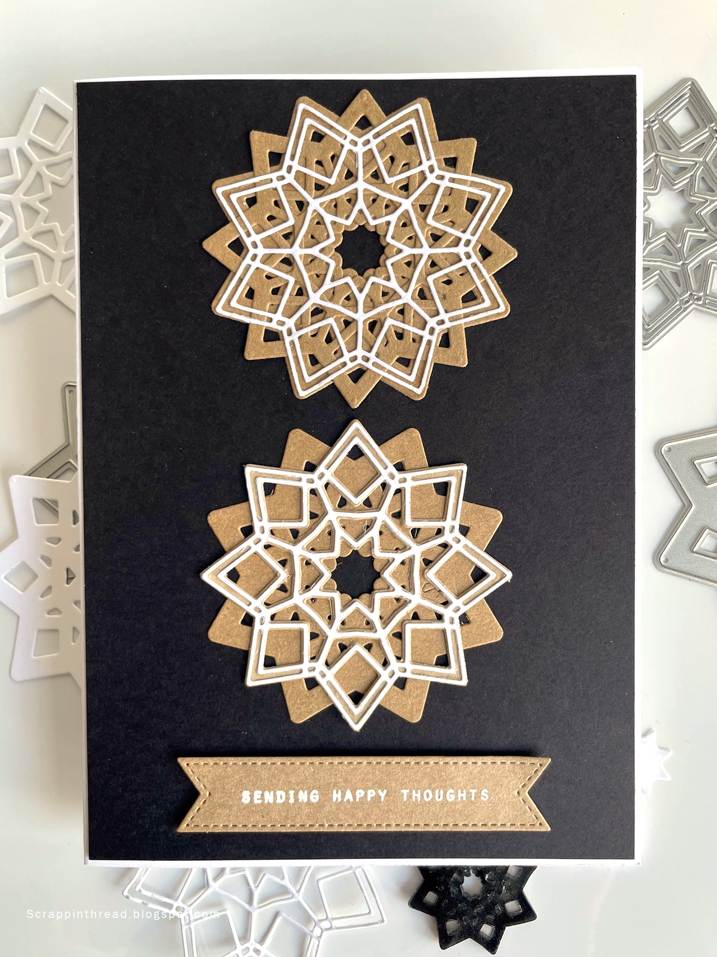 Kraft, Black, and White Medallion Card