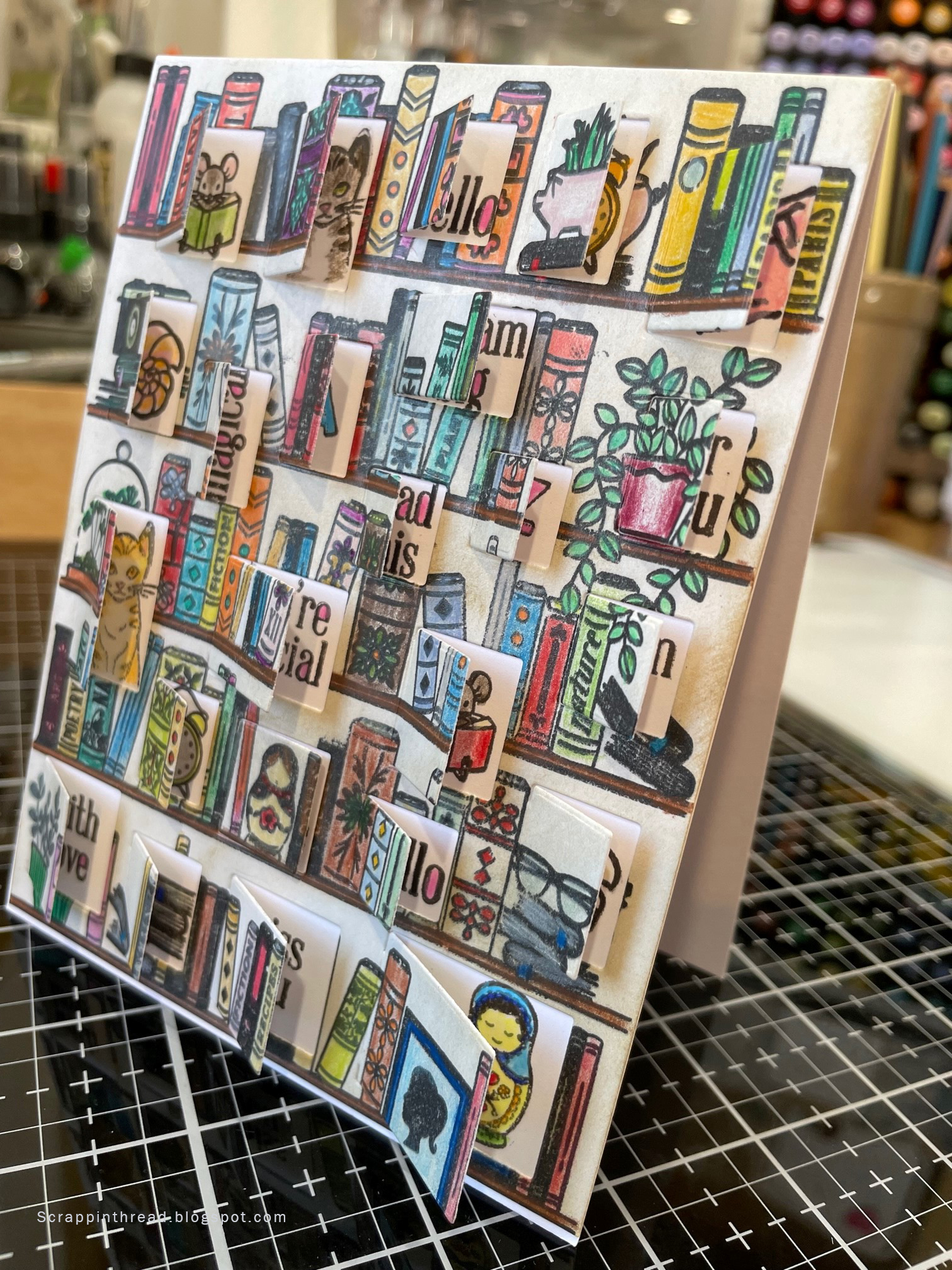 Peek-A-Boo Bookcase Card