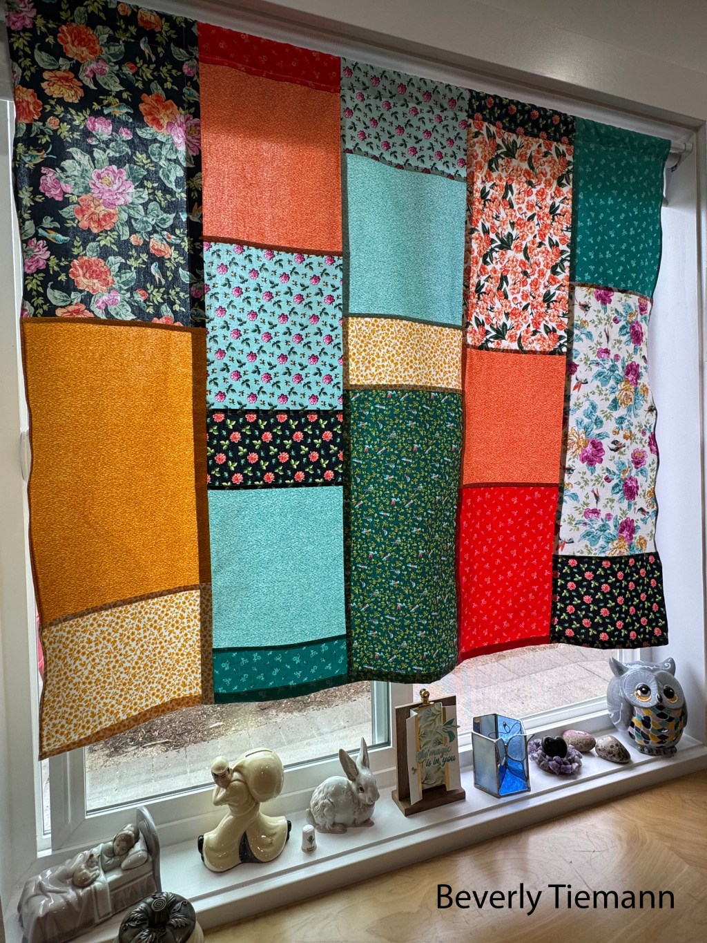 Pojagi Style Curtains With Print Fabric