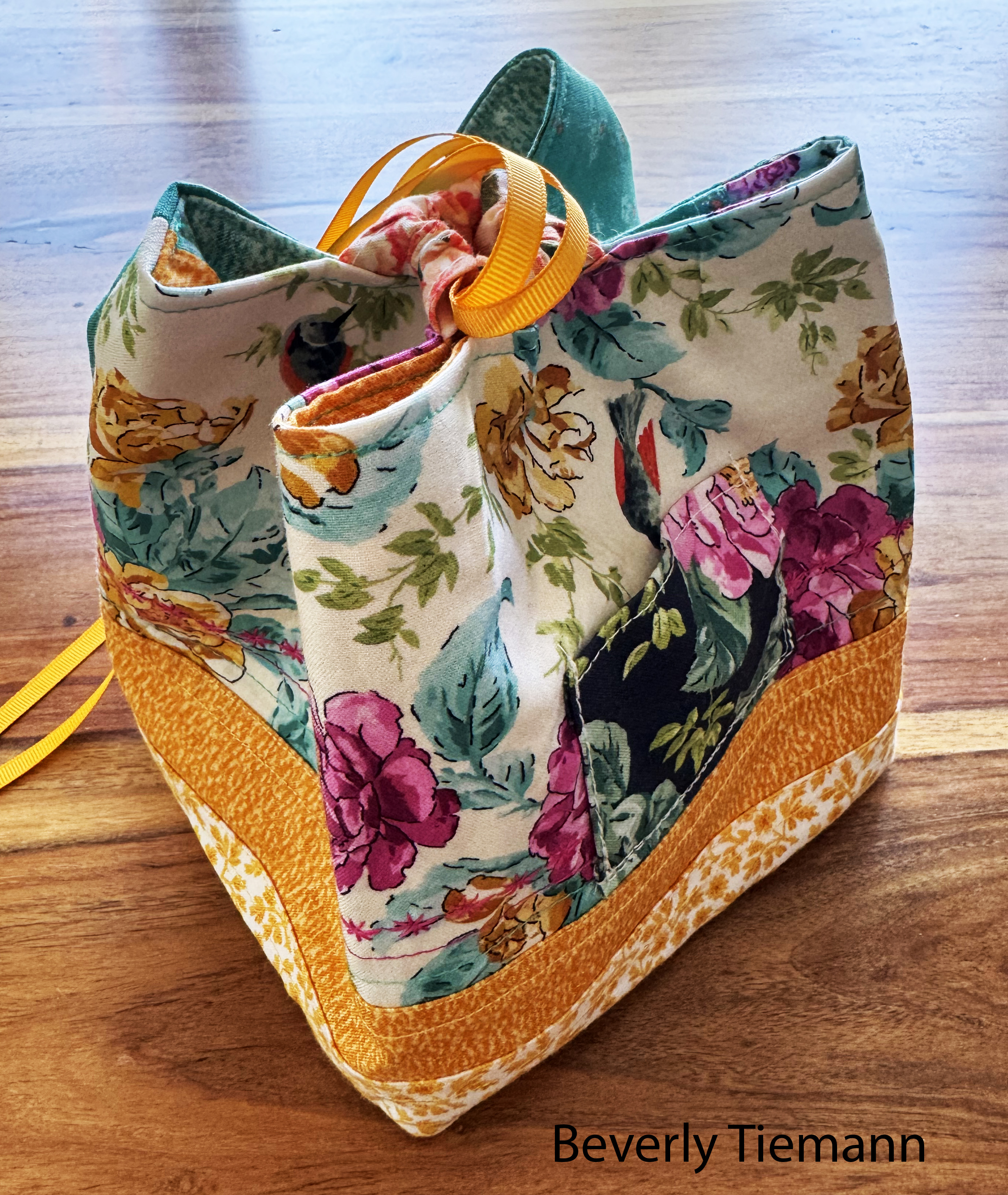 Scraps into Reversible Pouch/Rice Bag